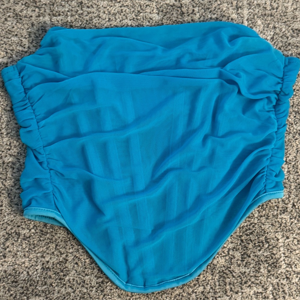Tic Toc sz S bright blue mesh corset strapless top